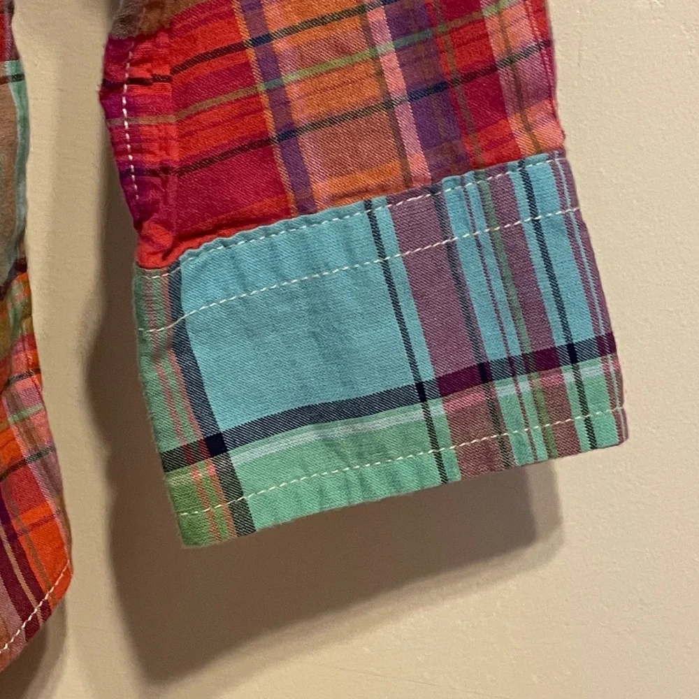 Ralph Lauren Boys Size 5 Madras Plaid Shirt Cotton Button Down Pony Preppy